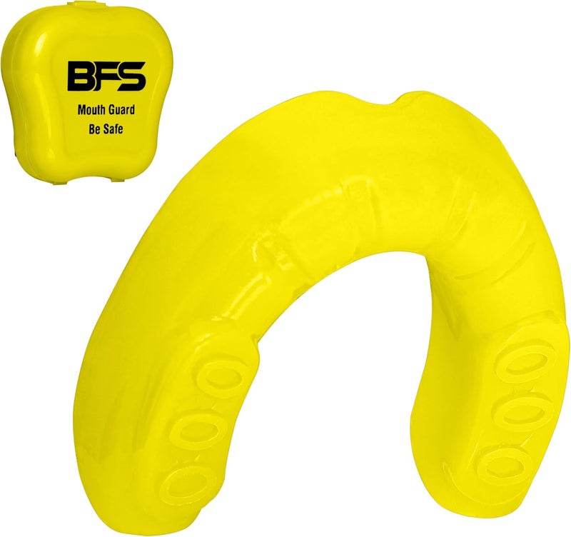 BFS IMPEX Sports Mouth Guard for Kids,Youth,Boys,Girls,Child Teen Mouthguard with Case (BPA Free) for Boxing, Martial Arts,MMA Karate,Lacrosse,Football,Soccer and All Contact Sports (Yellow) - Image 1
